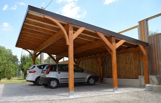 Tettoia auto in legno